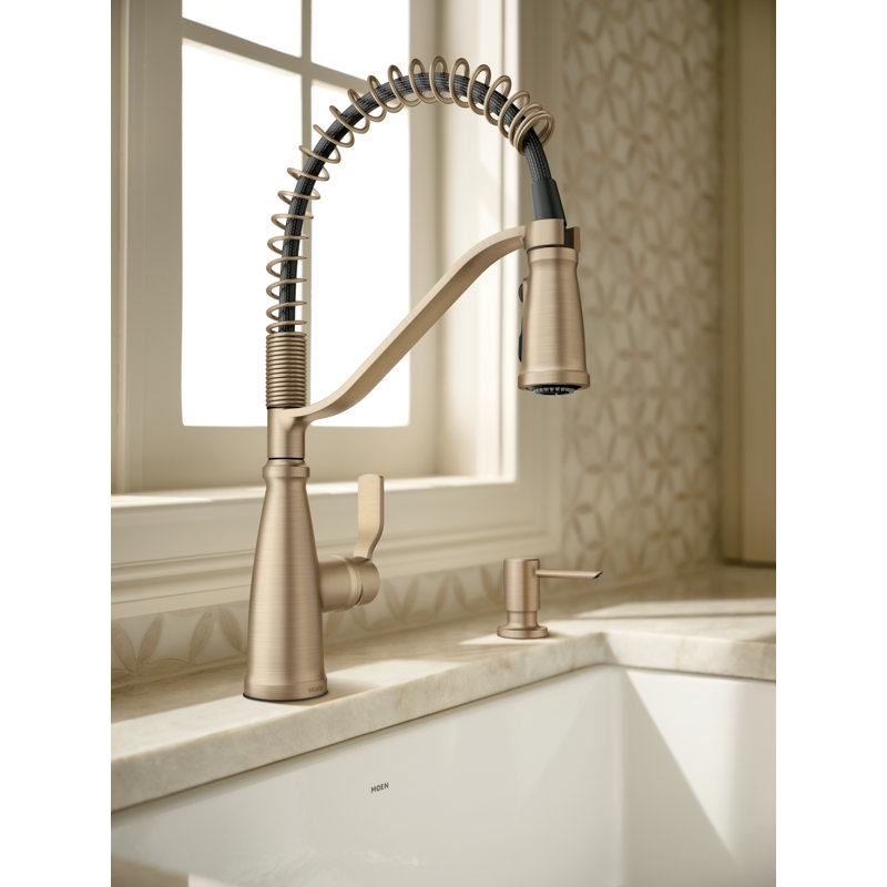 Moen Nolia Single Handle PreRinse Spring Pulldown Kitchen Faucet Wayfair